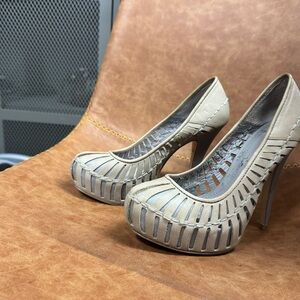 BCBG Beige Cutout Platform Pumps - Neutral High Heels